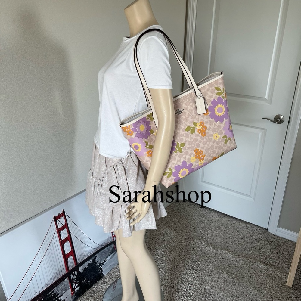 ✅Coach City Tote In Signature Floral - Picture 9 of 13